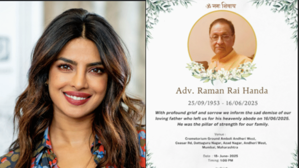 Priyanka Chopra Mourns the Loss of Her Uncle, Raman Rai Handa